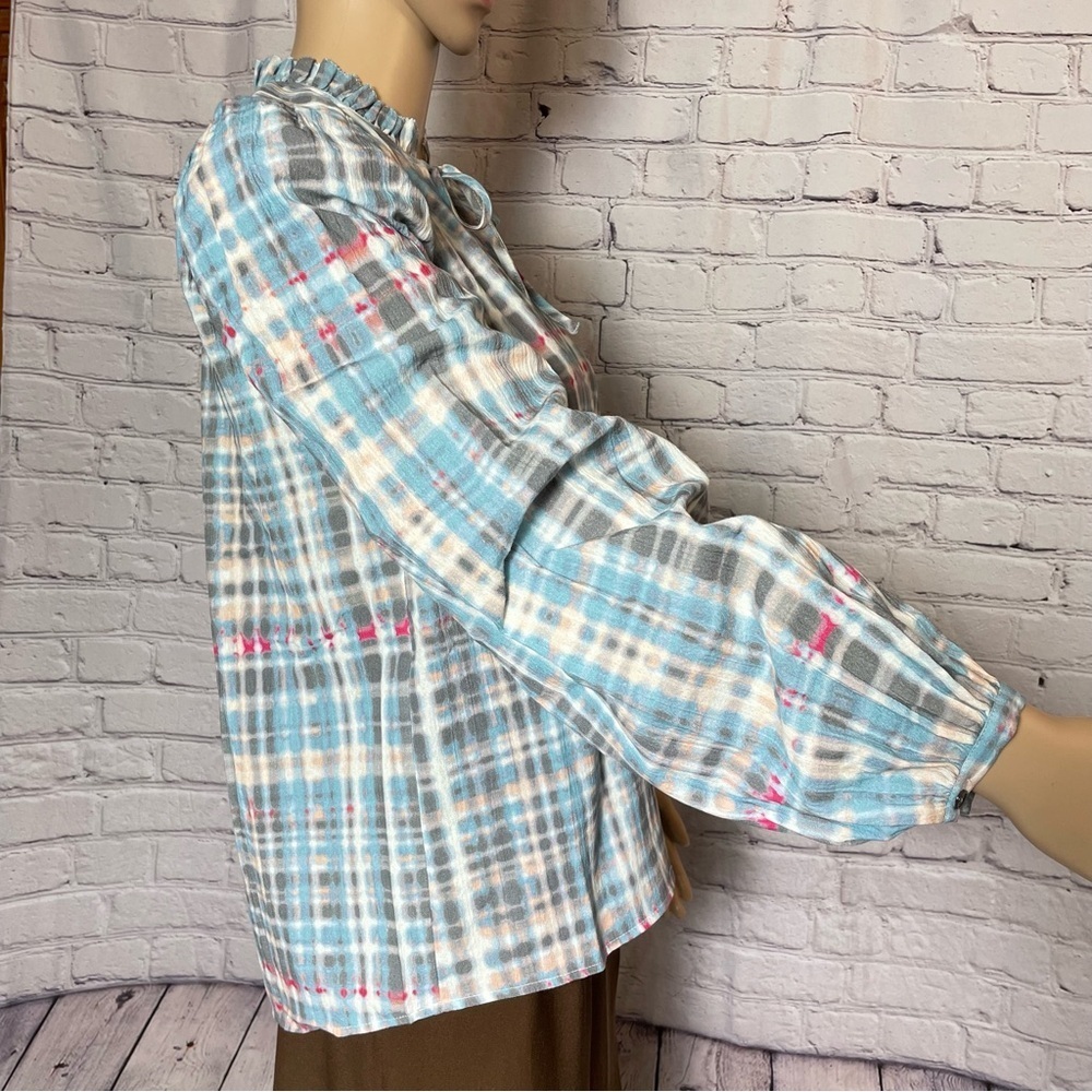 NWT New $198 Joie Jindrah Gathered Printed Cotton Blouse Size S - Picture 3 of 15